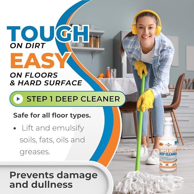 Super Duty Degreaser – Heavy Duty Tile & Grout Cleaner for Kitchens, Bathrooms & Floors – Removes Grease & Deep Stains – Concentrated