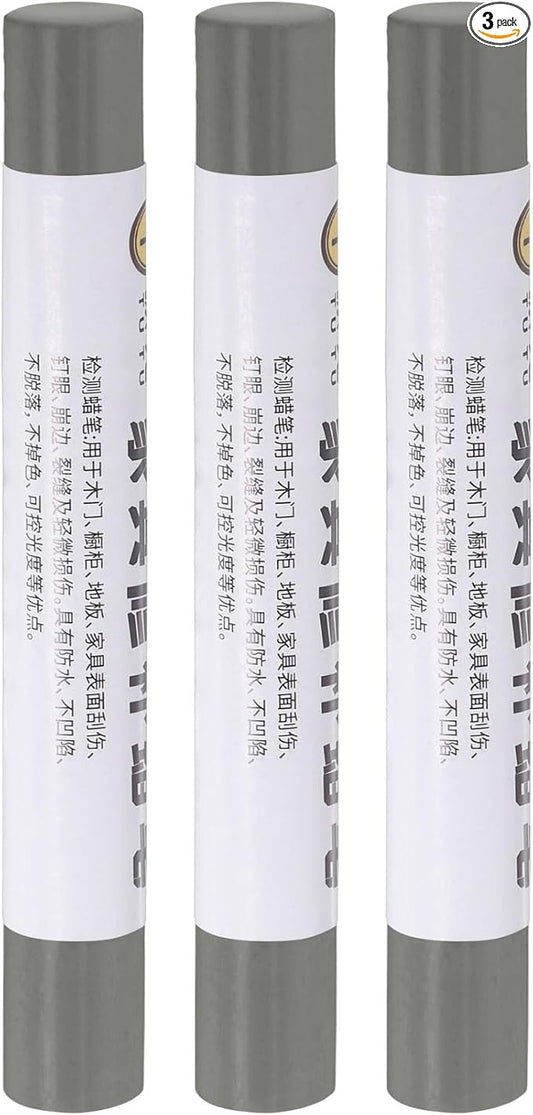 uxcell Furniture Repair Crayons, 3Pcs - Wood Wax Filler Stick, Furniture Markers Touch Up - for Scratches Holes Tables Desks Wooden Floors Cover Ups, Dark Gray
