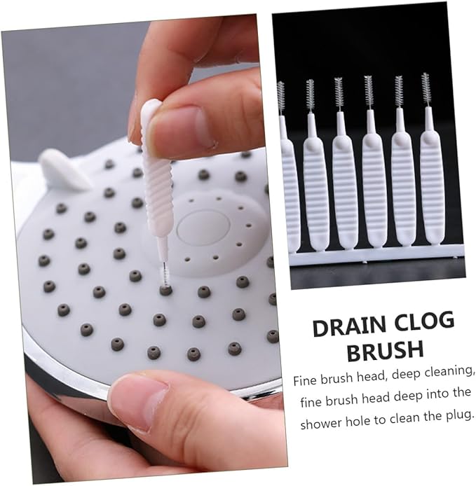 Flexible Drain Cleaning Brush Set 20 Pieces Spiral Bristle Sewer Clog Remover Tool for Kitchen Sink Bathroom Sprayer Cleaning, Sturdy Plastic Handle, Suitable for Household Drain