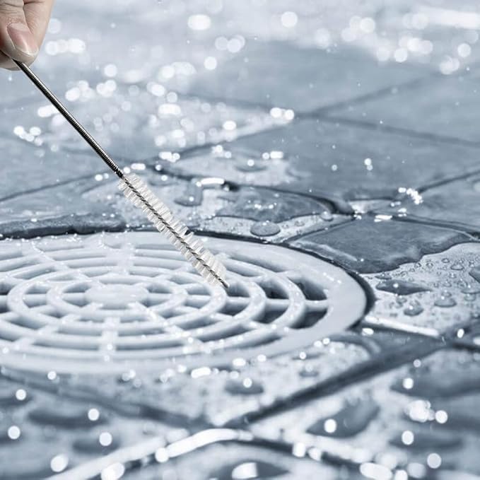 65" Flexible Drain Brush, Tube Pipe Cleaning Brush, Long Slim Cleaner Brush for Shower Sink Drain/Refrigerator Drain Hole/Dishwasher Air Gap/Fish Tank/Home Kitchen