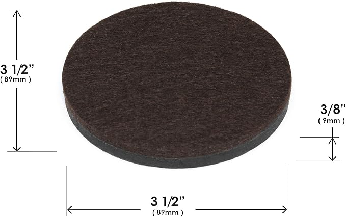 GorillaSliders Premium Felt Furniture Sliders for Hardwood Floors (8 Pack) Reusable 3-1/2” Round Felt Furniture Movers for Sliding on Hard Surfaces, Heavy Duty Felt & Rubber Foam, Black, CB136