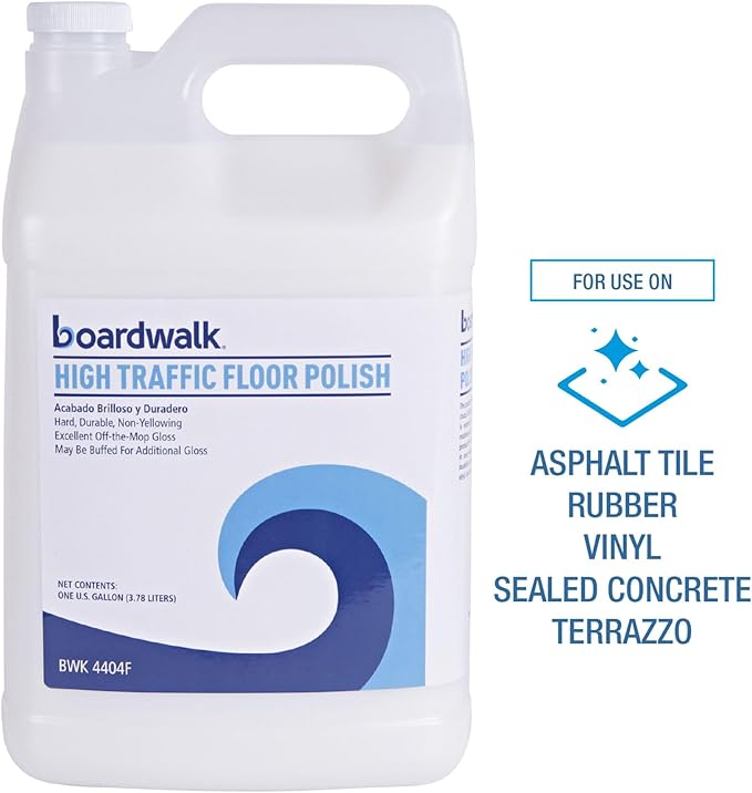Boardwalk BWK4404FEA 1 Gallon Bottle High Traffic Floor Polish