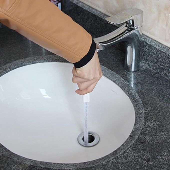 1Pcs Flexible Sink Cleaning Brush, 45cm Drain Pipe Dredging Cleaing Brush, Reusable Drain Unblocker Brush Dredge Tool Cleaner Stick