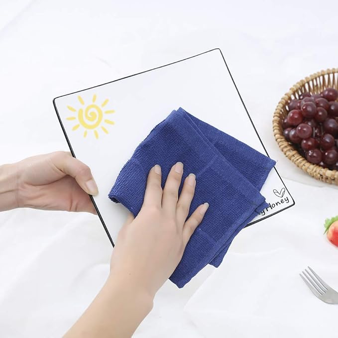 Glynniss Kitchen Dish Cloths Highly Absorbent Dish Rags 100% Cotton Wash Cloths for Washing Dishes (White, 50)
