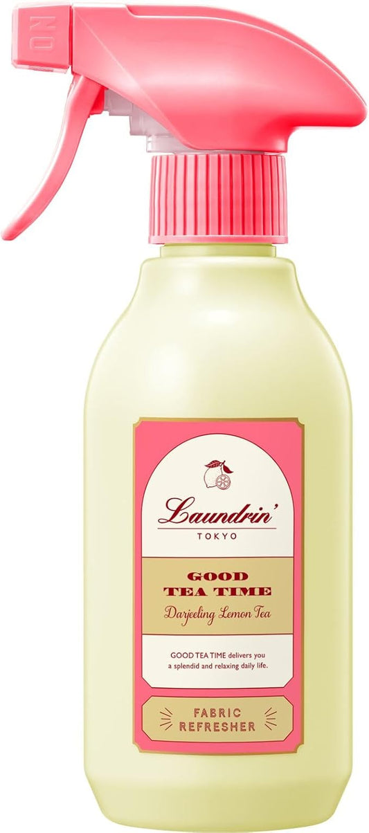 Laundrin Fabric Refresher Spray, Pet Odor Eliminator for Home, Room Essentials Fabric Spray, Odor & Bacteria Removal for Mattress, Curtain, Carpet, Furniture, & Bedding - 300ml, Darjeeling Lemon Tea