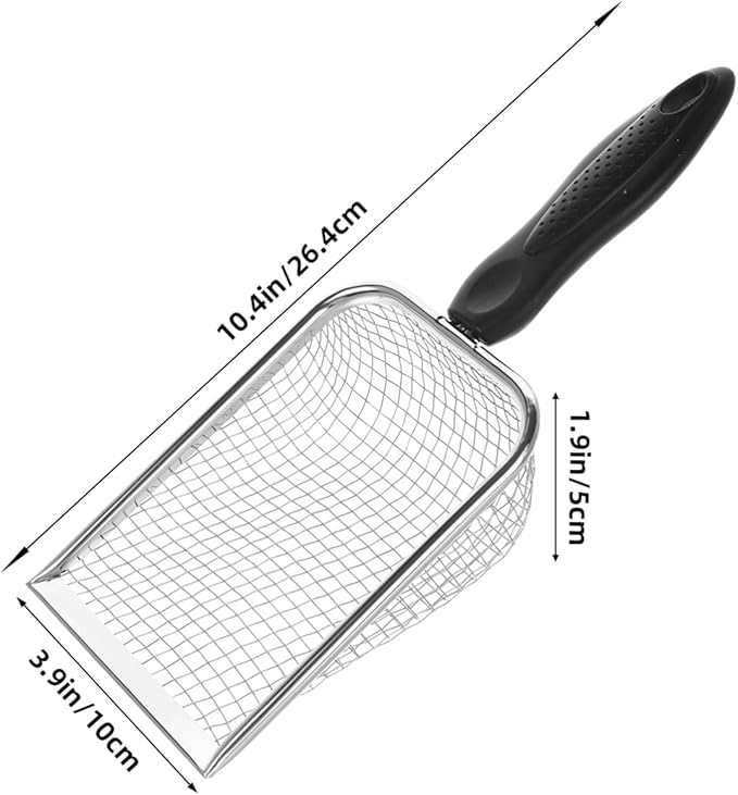 Beach Shell Shovel with Fine Mesh Sifter 10.43 Inch Lightweight Portable Sand Scoop for Reptile Substrate Cleaning and Outdoor Beach Use