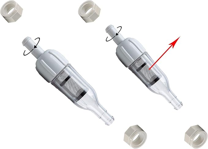 MAKHOON Pool Cleaner Assembly 48-080 with 2 Feed Hose Nuts D15 Replacement Compatible with 48-080 in-Line Filter and Replace Universal Wall Fitting (UWF) Filter Screen 6-504-00 (2)