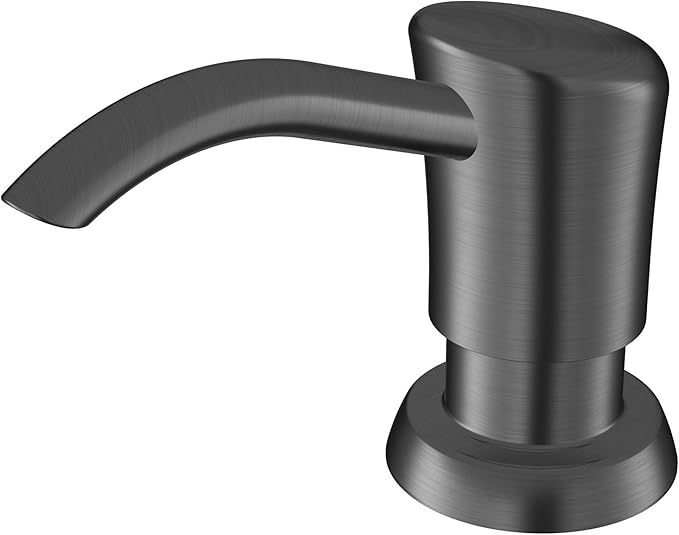 Karran SD45 Kitchen Soap Dispenser, Built-in Countertop Soap/Lotion Pump with 47" Extension Tube for Large Bottles, Dual Refill System, Commercial-Grade Durability Spot Free Gunmetal Grey