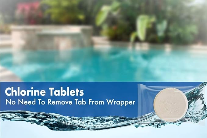 Rx Clear 3" Inch No Grab Chlorine Tabs | 22 Pound Bucket | Use Tablets As Bactericide, Algaecide Disinfectant in Swimming Pools | Water Soluble No Need to Take Out of Wrapper