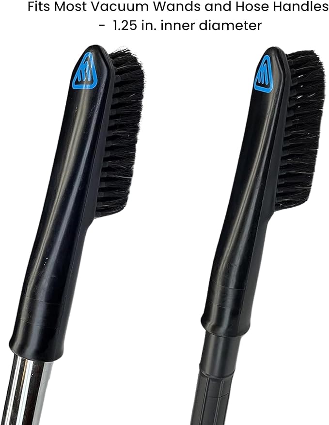Wessel-Werk All-Purpose Vacuum Dust Brush Attachment with Soft but Sturdy Black Natural Fibers for Home or Car Detailing for Canister, Upright, or Central Vacuum