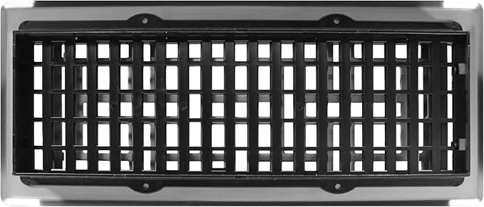 Decor Grates (4-Pack) AJH412-NKL Oriental Floor Register, 4x12 Inches, Brushed Nickel Finish
