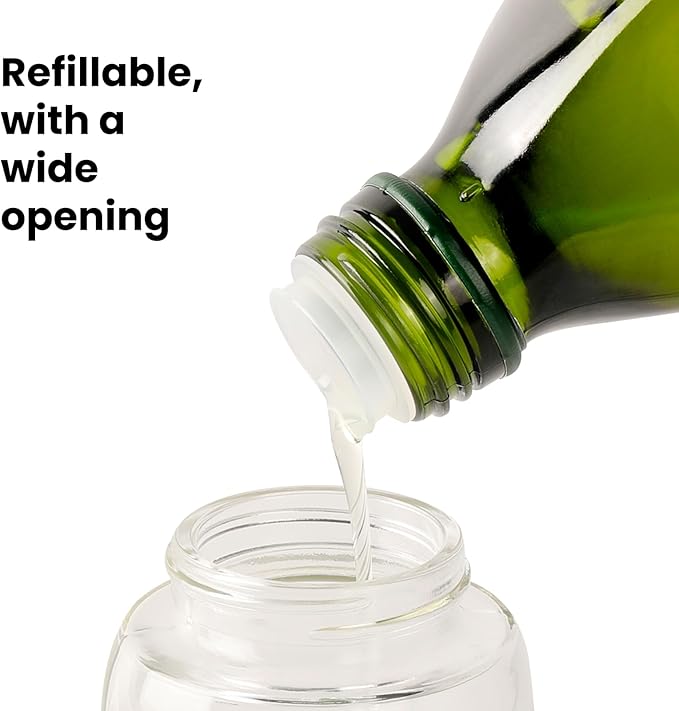 Mistifi glass Oliver Oil Sprayer for cooking, Spray bottle 6oz, Non-Aerosol Refillable Dispenser Oil Mister PS630