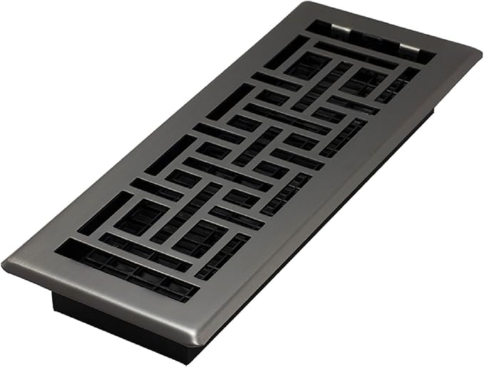 Decor Grates (4-Pack) AJH412-GM Oriental Floor Register, 4x12 Inches, Gun Metal Finish