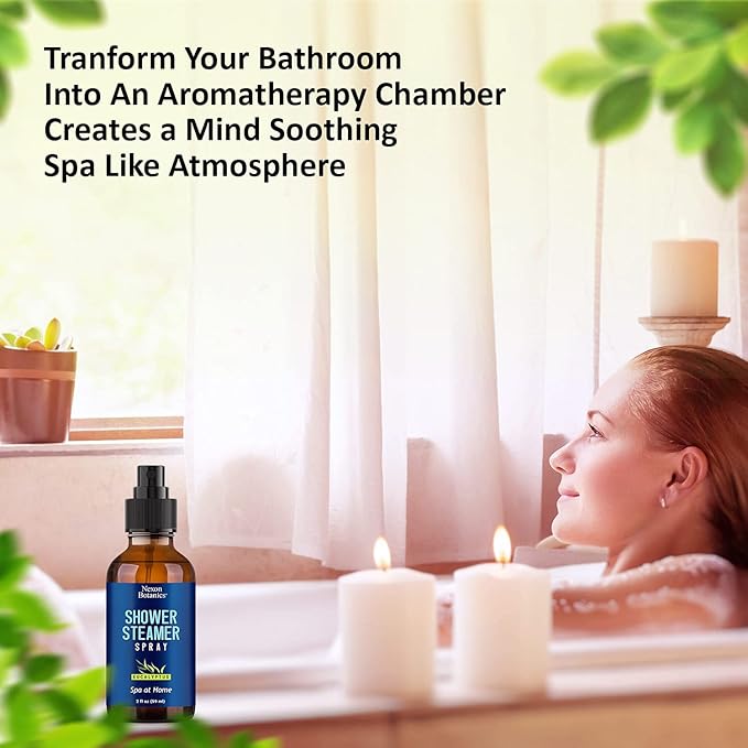 Eucalyptus Shower Steamer Spray 2 fl oz – Aromatherapy Shower Mist with Essential Oils – Eucalyptus Steam Spray for Sauna, Spa, Bathroom & Room – Nexon Botanics