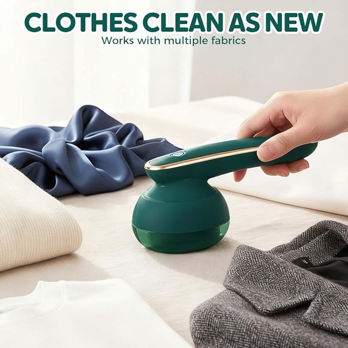 Rechargeable Fabric Shaver, 2025 New Electric Lint Remover, Multi-Functional Pill Remover for Clothes and Furniture, Portable Sweater Defuzzer for Home Use (Green)