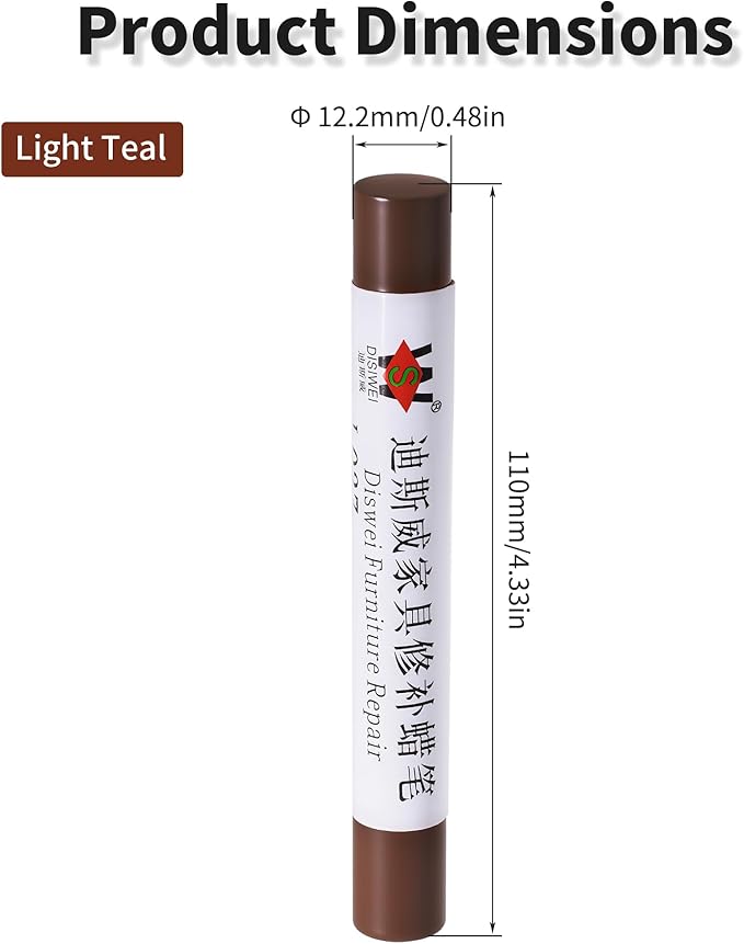 Wood Filler Sticks Light Teal Furniture Scratch Repair Crayons Wood Floor Repair Wax Filler Sticks Furniture Repair Wax Crayons for Wooden Furniture, Floors, Cabinets & Tables