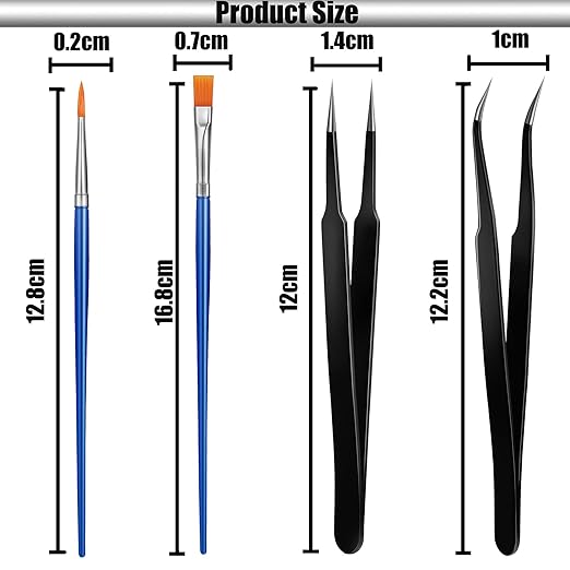 Minatee 9 Pieces Keyboard Lube Switch Puller Kit Ic Extractor Key Cap Puller Elbow Tweezers Pointed Tweezers Flat Head Grease Brush Fine Head Grease Brush Compatible with Switch