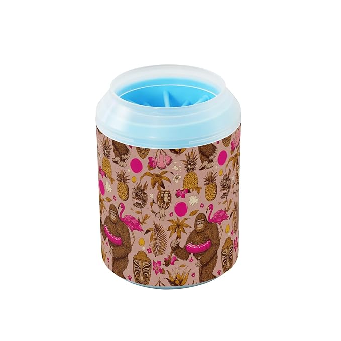 Dog Paw Cleaner Cups for Dogs Pets Foot Washer Paw Scrubber for Medium Small Cats Dogs Cleaning Cup Tropical Pineapple Animal Flamingo