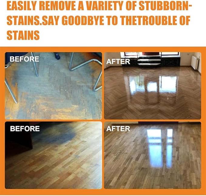 Stain & Odor Remover Floor Cleaner, 5 In 1 Floor Cleaner - Aucosh Hardwood Floor Cleaning Polish Restorer Combo, Natural Shine, Leaves Protective Layer (1)