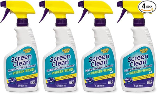 Invisible Glass 92013-4PK 16-Ounce Screen Clean Multi-Surface Cleaner Perfect for Touch Screens, Smart Phones, Tablets, Laptops, Glass, and Electronics, Pack of 4