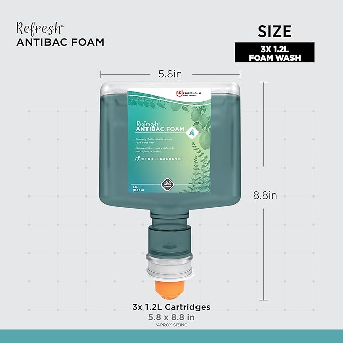 REFRESH ANTIBAC FOAM HAND WASH TOUCH FREE 1.2 LITER