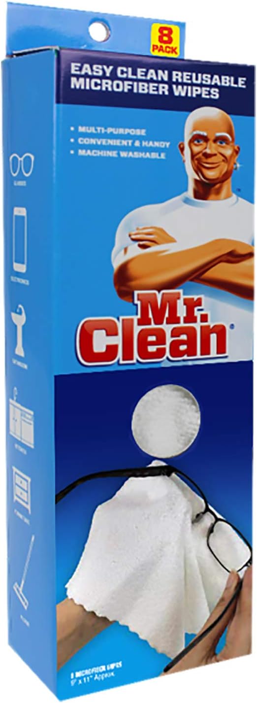 Mr. Clean Easy Clean Microfiber Cleaning Cloths, 8-Pack, White