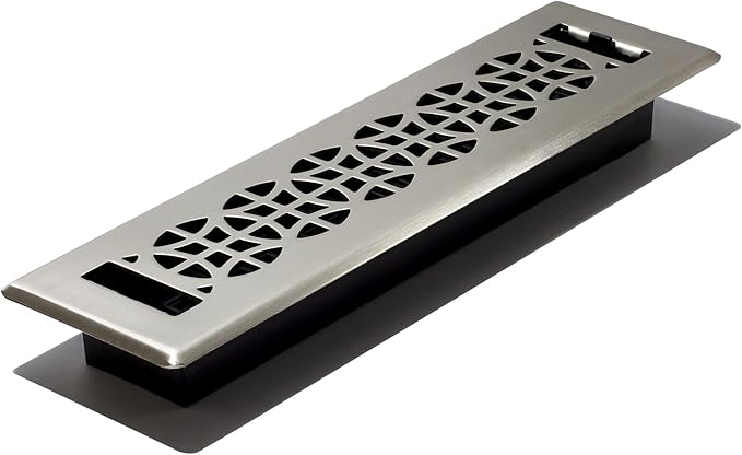 Decor Grates ECH212-NKL Eclipse Floor Register, 2x12 Inches, Brushed Nickel
