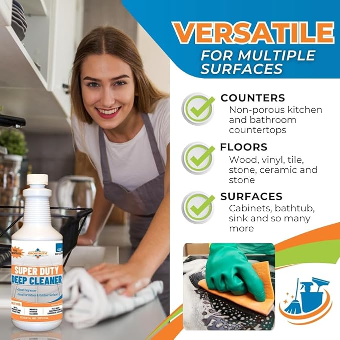 Super Duty Degreaser – Heavy Duty Tile & Grout Cleaner for Kitchens, Bathrooms & Floors – Removes Grease & Deep Stains – Concentrated
