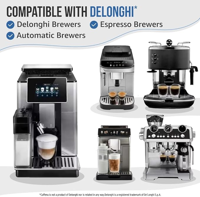 Caffenu Cleaning Tablets Compatible with Delonghi Coffee Machines, 10 Count, 1.4g Each