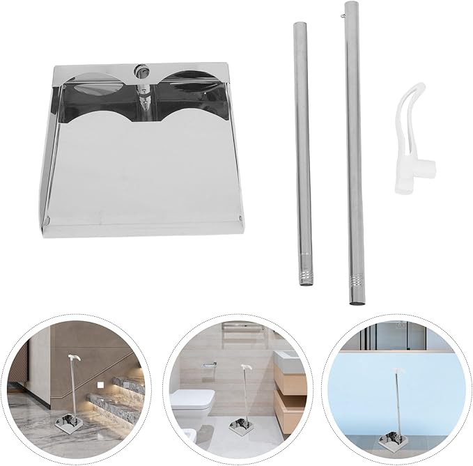 Durable Metal Upright Dustpan with Long Handle, Heavy Duty Household Garbage Refuse Cleaner, Thickened Indoor Outdoor Floor Cleaning Tool for Kitchen Garage Office Use