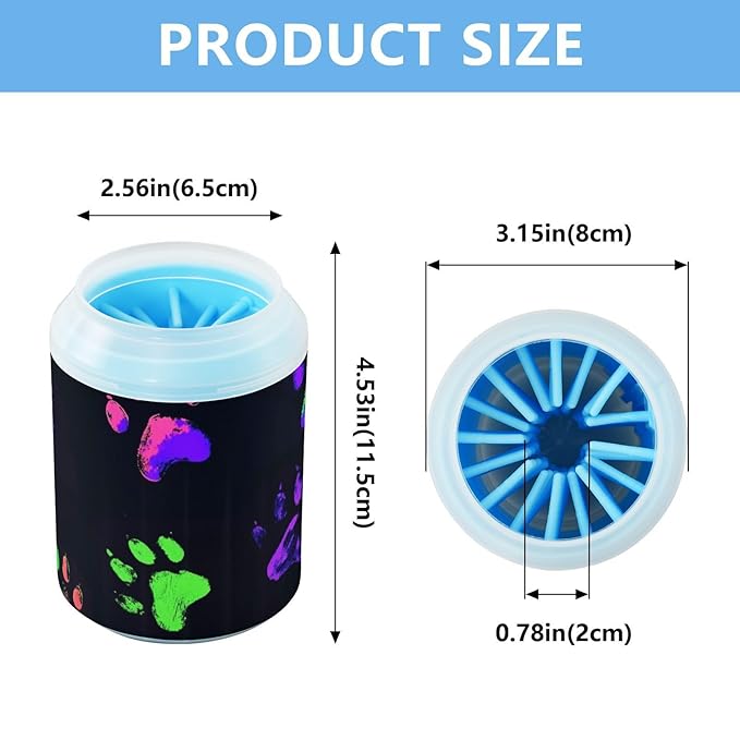 Dog Paw Cleaner Cups for Dogs Pet Foot Washer Paw Scrubber for Medium Small Dogs Cats Cleaning Cup Colorful Paw