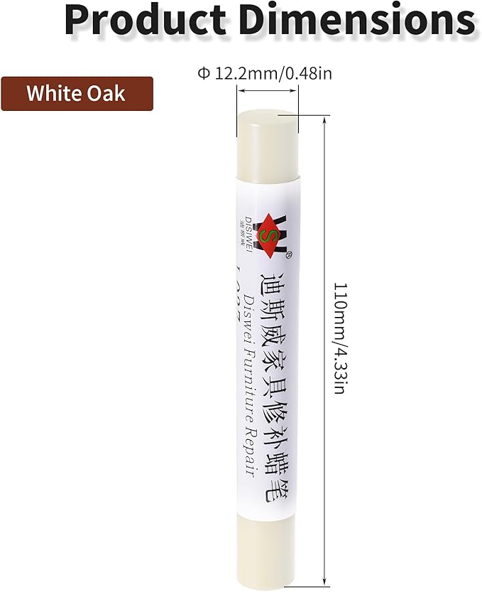 Wood Filler Sticks White Oak Furniture Scratch Repair Crayons Wood Floor Repair Wax Filler Sticks Furniture Repair Wax Crayons for Wooden Furniture, Floors, Cabinets & Tables