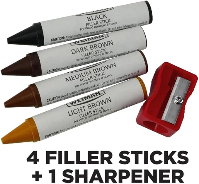 Weiman Wood Restore and Repair Kit, Wood Floor Scratch Repair, Furniture Markers Touch Up, Cabinet Cleaner, Removes Dirt & Reduces Scratches, Safe for Table, Desk, & Chair, UV Shield Technology