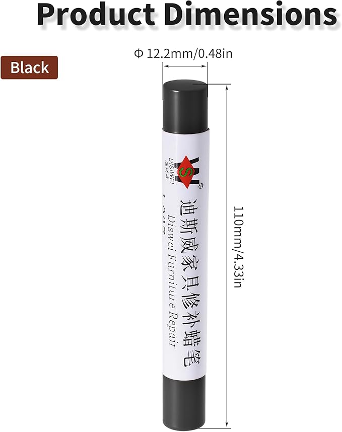 Wood Filler Sticks Black Furniture Scratch Repair Crayons Wood Floor Repair Wax Filler Sticks Furniture Repair Wax Crayons for Wooden Furniture, Floors, Cabinets & Tables