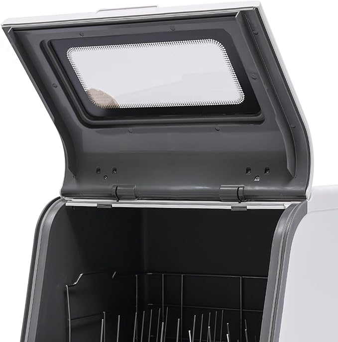 Desktop Installation-Free Dishwasher,Portable Mini Dishwasher Countertop, 3 Washing Programs Display Automatic Dishwashing, Compact Countertop Dish Washer 800W (White)