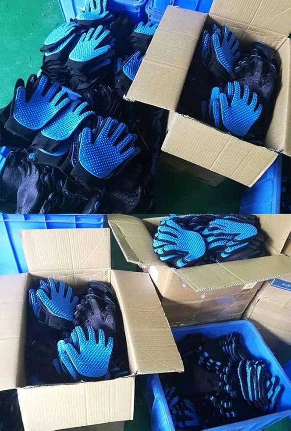 Silicone Pet Grooming Gloves – Hair Remover & Deshedding Brush for Dogs & Cats