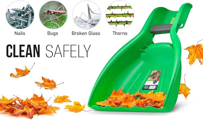 Superio Leaf Collector - 3 Pairs- Green Plastic Leaf Grabber Scoops, Gardening Hand Rake Tools for Lawn Cleaning