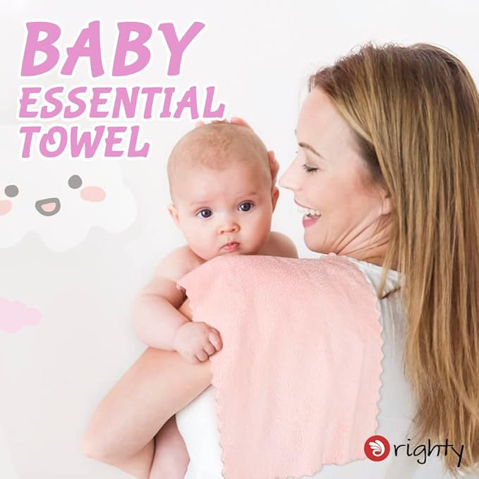 Orighty Burp Cloths for Baby - Super Soft & Highly Absorbent Coral Fleece, 12 x 16 Inch Gentle & Large Burp Rugs, 8 Pack