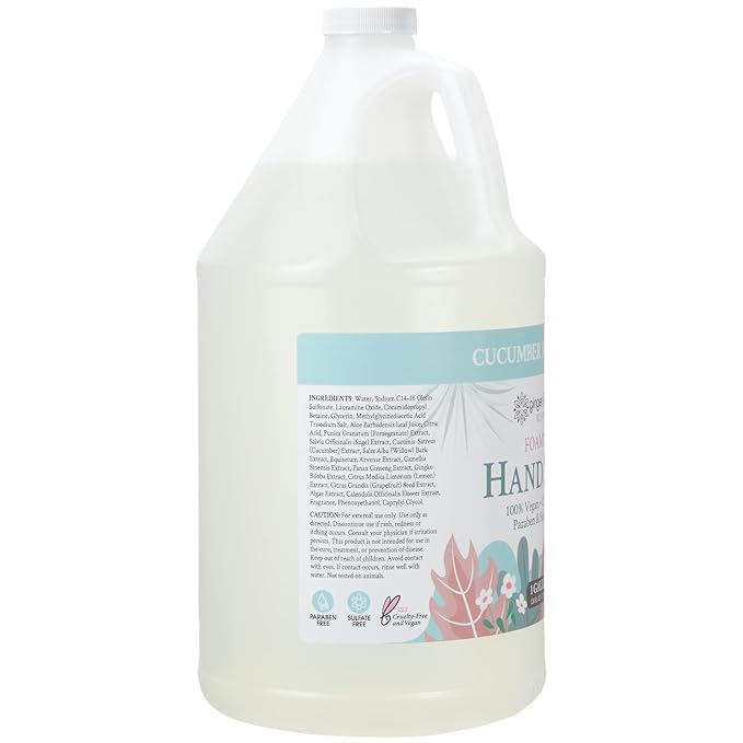 Ginger Lily Farms Botanicals All-Purpose Foaming Hand Soap Refill, 100% Vegan & Cruelty-Free, Cucumber Mint Bliss Scent, 1 Gallon (Pack of 4)