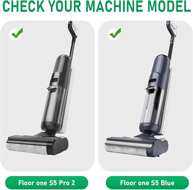 Vacuum Brushes and Filters Kit Compatible with Tineco Floor ONE S5, Floor One S5 Pro Wet Dry Cordless Vacuum Cleaners, 3 Roller Brushes, 3 Filters, 1 Cleaner Brush