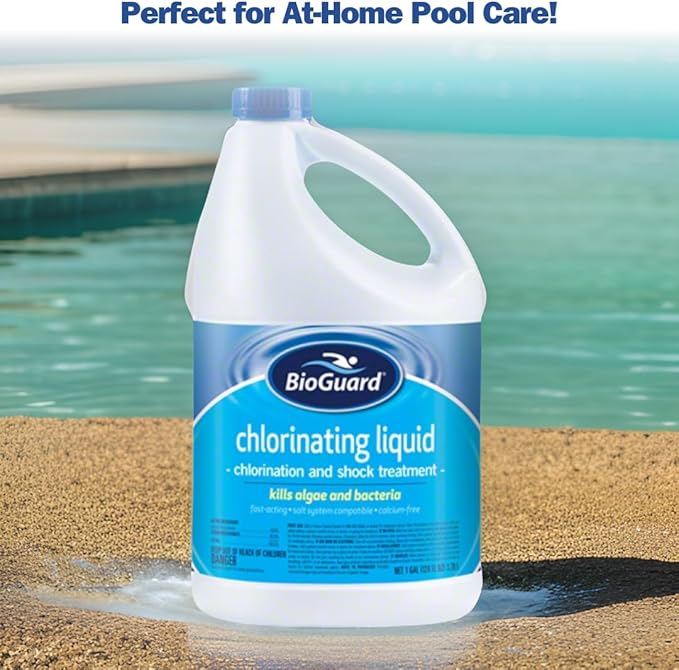 BioGuard Chlorinating Liquid (4-Pack) - Swimming Pool & Spa Liquid Shock Treatment - Raises Chlorine - 4 Gallons