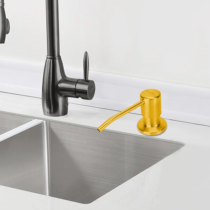 Soap Dispenser for Kitchen Sink Black Built in Soap Dispenser Pump Dish Liquid Countertop with Bottle