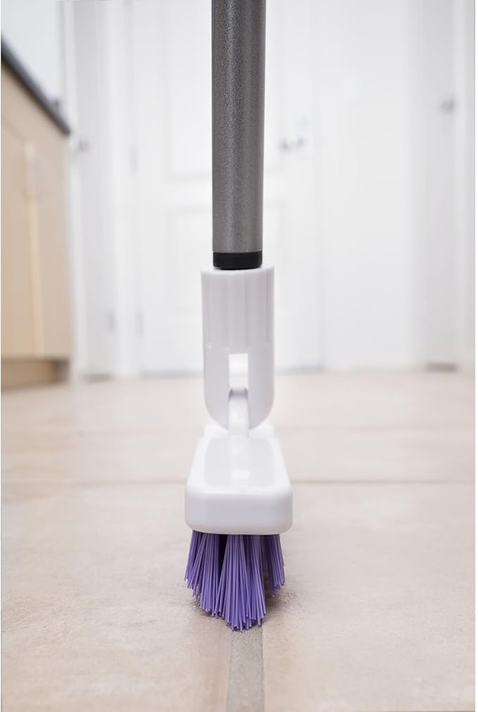 Fuller Brush Tile Grout E-Z Scrubber Complete– 9" V‑Trim Tile & Grout Brush – Deep Grime Cleaning Without Scratching – Perfect for Cleaning Hard to Reach Areas