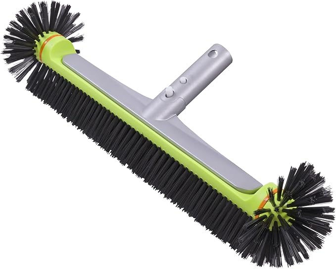 Sepetrel Pool Brush Head for Cleaning Walls,Heavy Duty Inground/Above Ground Swimming Pool Round Scrub Brushes with Premium Strong Bristle & Reinforced Aluminium Back