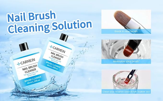 Nail Cleaner & Brush Cleaner & Gel Nail Polish Remover, 40ml/1.35fl.oz Must-Have Nail Care Trio (Nail Brush Cleaner setC)