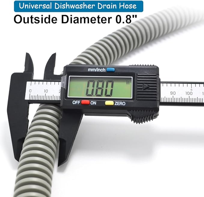 Universal Dishwasher Drain Hose - 10 Ft Discharge Hose - Corrugated and Flexible Dishwasher Hose Drain Replacement with Clamp
