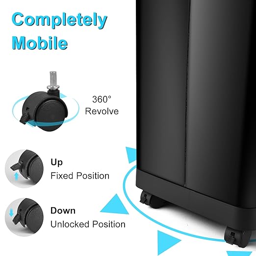 50 Liter / 13.2 Gallon Motion Sensor Trash Can with Roll Lid & Wheels - Automatic Touchless Trashcans for Kitchens, Bedroom, Office Trash Bin (Black)