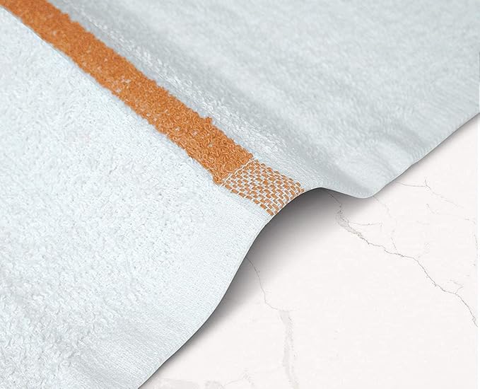 Bar Mops Gold Stripe Pack of 36 Kitchen Towels 16x19 Multi-Purpose for Home, Restaurant and Cleaning White Absorbent Washcloth Dishcloths Sets, Reusable Dish, Cloths Rags