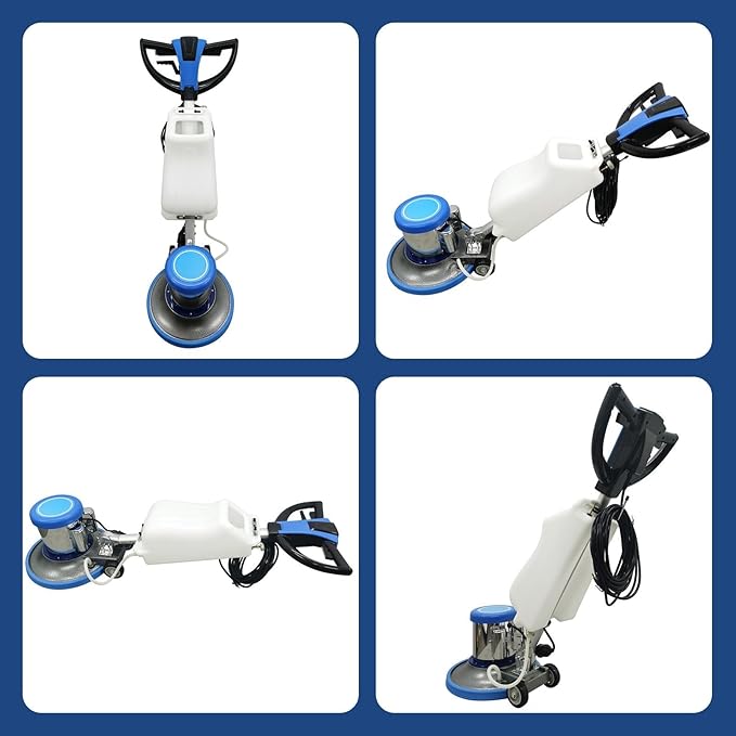 110V Floor Polishing Machine, 17" Commercial and Industrial Floor Scrubber, Blue Heavy Duty Multi-functional Floor Buffer Polisher Machine