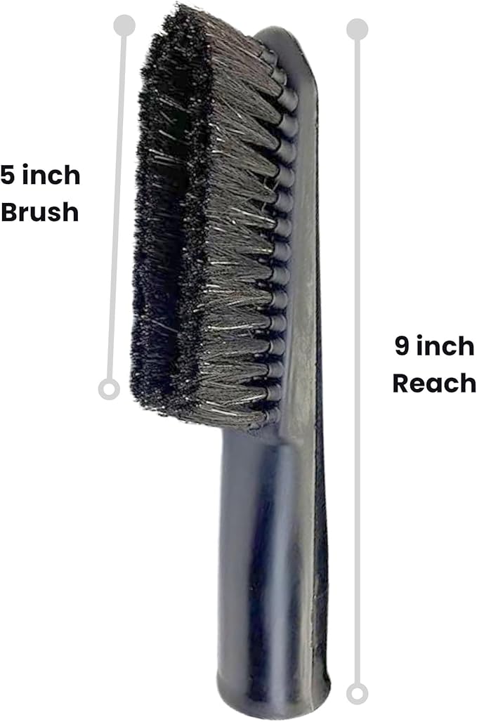 Wessel-Werk All-Purpose Vacuum Dust Brush Attachment with Soft but Sturdy Black Natural Fibers for Home or Car Detailing for Canister, Upright, or Central Vacuum